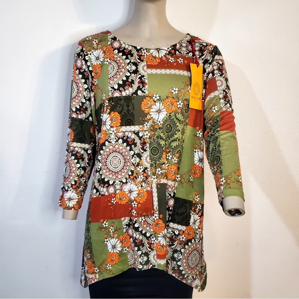 Ruby Rd. Women's Multicolor Floral  Blouse Top Size S New